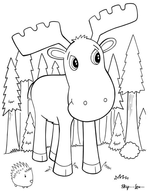 Cartoon Moose, Moose Crafts, Deer Coloring Pages, Moose Pictures, Camping Coloring Pages, Storytime Crafts, Moose Head, Head Drawing, Christmas Worksheets