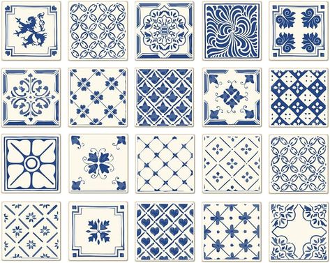 Poromoro Spanish Portuguese Azulejo Style Backsplash Peel and Stick Tile Stickers Set of 20 pcs(3.9_D) : Amazon.ca: Tools & Home Improvement Retro Tile, Vinyl Wall Tiles, Mosaic Tile Stickers, Kitchen Wall Stickers, Waterproof Wall, Tile Stickers, Tile Decals, Geometric Tiles, Decoration Stickers