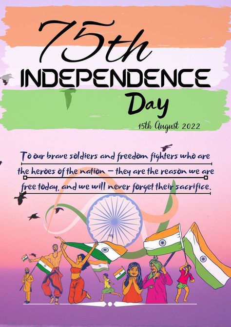 75th independence day, Azadi ka Mahotsava💝🇮🇳 #firstpost 75th Independence Day, Independence Day Poster, Independance Day, We Will Never Forget, Freedom Fighters, Never Forget, Independence Day, Soldier