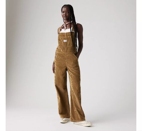 Baggy Corduroy Women's Overalls - Tan | Levi's® US Baggy Overalls Outfit, Baggy Overalls, Overalls Outfit, Women's Overalls, Overalls Women, Levi's, Work Wear, Overalls, Straight Leg