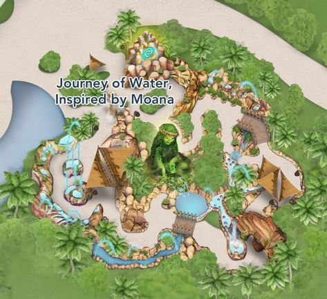 New Moana Journey of Water Attraction Added to EPCOT Digital Map Moana Journey Of Water, Epcot Map, Moana Island, Spaceship Earth, Disney Epcot, Architecture Ideas, Nature Trail, Moana, Grand Opening