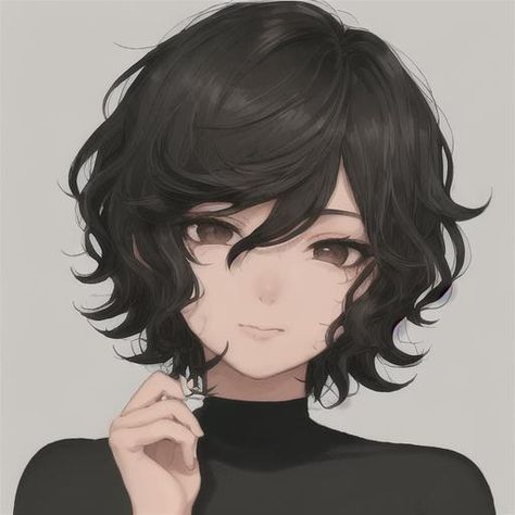 Short Haired Manga Girl, Anime Short Hairstyles Female, Oc With Black Hair, Short Hair Character Design, Short Hair Anime Pfp, Anime Short Hair Female, Draw Black Hair, Black Hair Oc, Arcane Oc