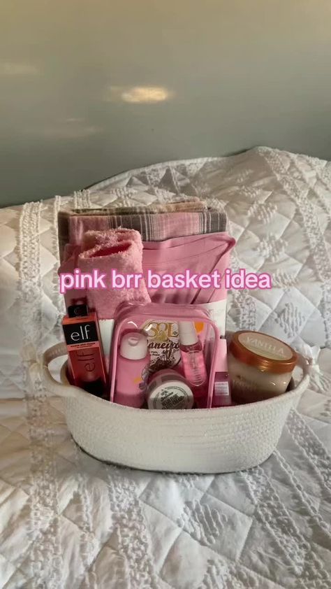 for my bestie who loves pink #brrbasket #burrbasket #pinkchristmas #pink #soldejaniero #elf #treehut #pacsun #christmas #fyp #fypシ #foryou #foryoupage Pink Gift Basket, For My Bestie, Girly Christmas Gifts, Appreciation Gifts Diy, Diy Best Friend Gifts, Pink Basket, Birthday Basket, Cute Birthday Ideas, Cute Gifts For Friends