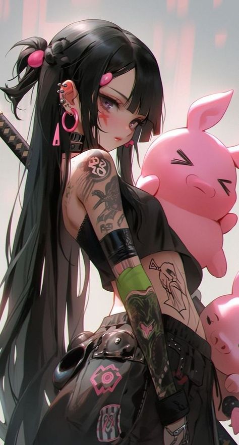 Style Cyberpunk, Anime Show, Cyberpunk Anime, Cat Girl, Anime Artwork, Cute Anime Character, Anime Style, Anime Character Design, Anime Funny