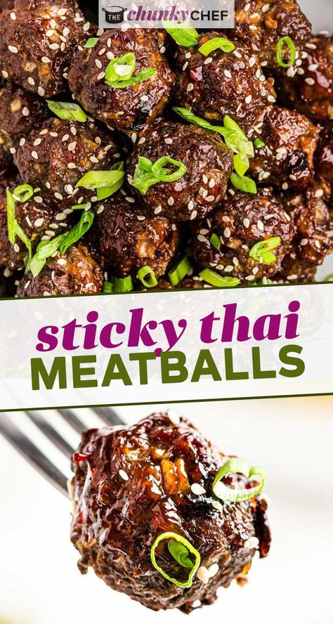 Thai Meatball Recipes, Thai Chili Meatballs, Match Recipes, Appetizer Boards, Thai Meatballs, Thai Appetizer, Meatballs Baked, Thai Flavors, Meatballs Recipes