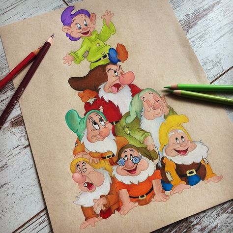 Snow White @colorful.disney Disney Character Drawings, Disney Canvas Art, Disney Canvas, Disney Drawings Sketches, Disney Paintings, Cute Disney Drawings, Disney Art Drawings, Snow White And The Seven Dwarfs, The Seven Dwarfs