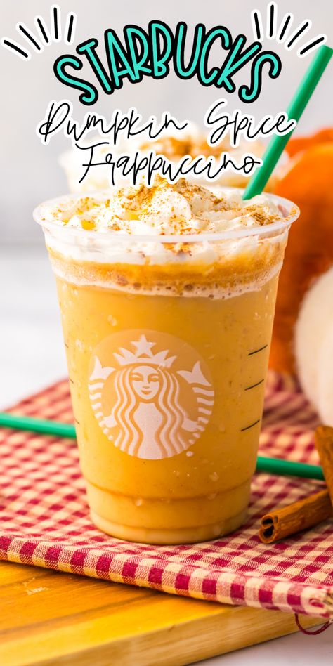 Copycat Starbucks Pumpkin Spice Frappuccino Make Your Own Frappuccino, Pumpkin Spice Frappe Recipe, Home Made Frappuccino, Diy Frappe Recipes At Home, Starbucks Pumpkin Recipes, Pumpkin Frappe Recipe, Easy Fall Drinks, Pumpkin Chai Latte Recipe, Pumpkin Spice Frappuccino Recipe