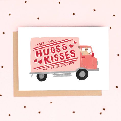 Valentines Stationery, V Day Cards, Funny Valentines Cards, Valentines Illustration, Flat Art, Holiday Inspo, Gouache Illustrations, Hugs Kisses, My Funny Valentine