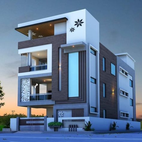 G+2 House Design, 3 Floor Elevation Design Modern, G+2 Elevation Design Indian Modern, G 2 House Elevation Ideas, Elevation For G+2, Elevation Design For G+2, G 2 Elevation Design Modern, Elevation Designs For House 3 Floors, Indian House Elevation Design