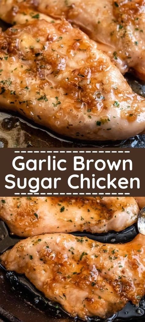 It bakes in the oven, practically making itself, and the sauce is sweet, spicy, and garlicky. Baked garlic brown sugar chicken is the best! Baked Chicken Glaze Recipes, Tbone Steak Crockpot Recipes, Chicken Oven Recipes, Teen Recipes, Sweet Chicken Recipes, Sauce For Baked Chicken, Garlic Brown Sugar Chicken, Baked Chicken Breasts, Chicken Cutlet Recipes