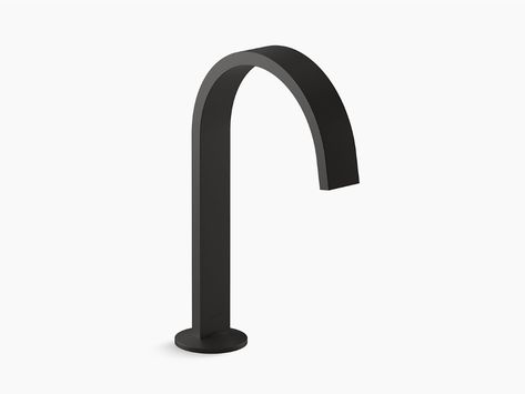 K-77968 | Components Bathroom Sink Spout with Ribbon Design | KOHLER Industrial Sink Bathroom, Black Bathroom Sink, Kitchen Faucets Pull Down, Matte Black Bathroom, Modern Sink, Water Efficiency, Faucet Handles, Ribbon Design, Bathroom Sink Faucets