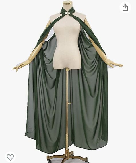 Green Cape Costume, Wedding Dress Cloak, Elven Cape, Fairy Costume Women, Medieval Fairy, Long Cloak, Ren Faire Outfits, Red Cosplay, Fairy Wedding Dress