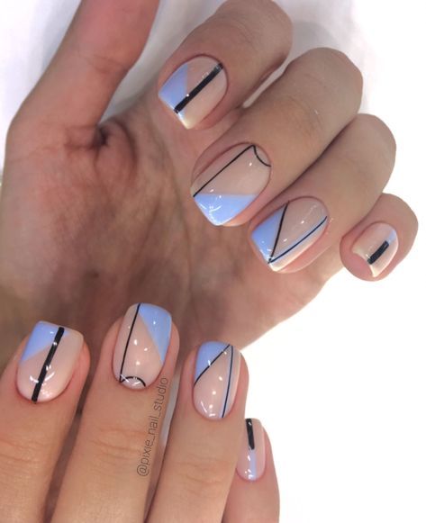 Cute Spring Nails That Will Never Go Out Of Style 2023 | Summer Nails Coffin Line Work Nails, Nail Art Designs Spring, Geometric Nail Designs, Basketball Nails, Spring Nails 2023, Summer Nail Art Designs, Henna Nails, Unghie Sfumate, Geometric Nail Art