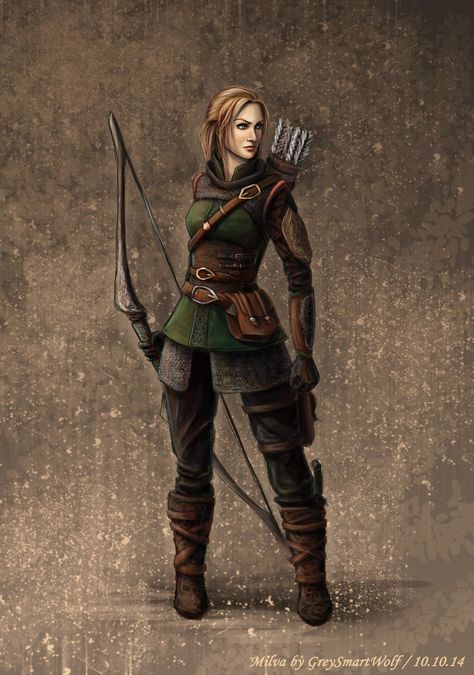 Elf Ranger, Yennefer Of Vengerberg, Leather Armor, Bow And Arrow, Dungeons And Dragons Characters, Fantasy Armor, Female Character, Fantasy Warrior, Fantasy Rpg