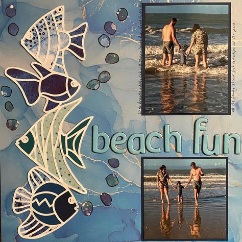 Turtle Scrapbook Pages, Scrapbooking Beach Layouts, Tropical Scrapbook Pages, Beach Scrapbook Layouts Ocean, Beach Scrapbook Pages, Mexico Scrapbook, Scrapbook Beach, Layout Sketch, Scrap Paper Crafts