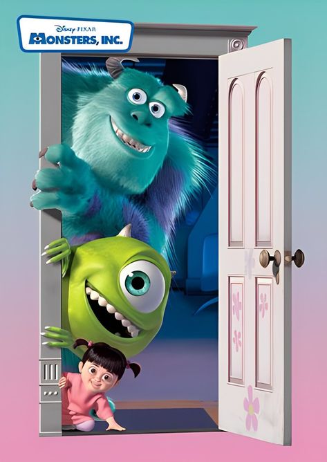 Monsters Inc Background, Monster Inc Characters, Monsters Inc Wallpaper, Monsters Inc Movie, Buu Monster Inc, Halloween Door Decorations Classroom, Monsters Inc Characters, Monsters Inc Boo, Mike From Monsters Inc