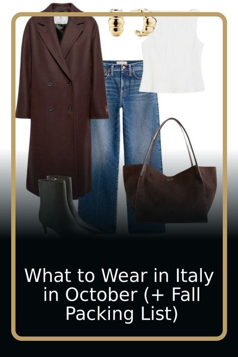 Practical and efficient packing for Italy in October. Learn what to wear during the crisp fall days and the odd warm afternoons. Get the perfect packing list to explore Italy comfortably. Packing List For Italy In October, Packing List For Italy, Fall Packing List, Italy In October, Weekend In Rome, Italy Fall, What To Wear In Italy, Fall Packing, October Outfits