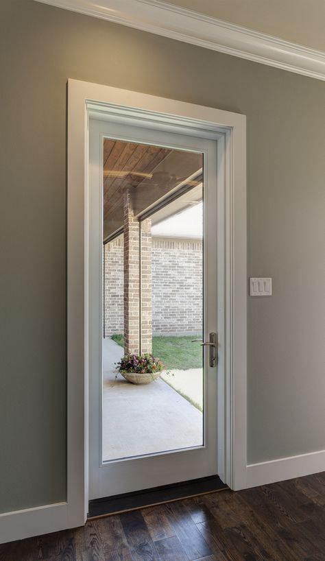 When you think of patio doors, usually they are meant only for the back of the house on the patio as the name implies. What if I were to tell you that isn’t the case? Read on for four great ideas to spark your creativity. Single Patio Door, Bedroom Door Decorations, Doors Kitchen, Exterior Doors With Glass, French Doors Patio, Patio Door, House Doors, French Doors Interior, Kitchen Doors