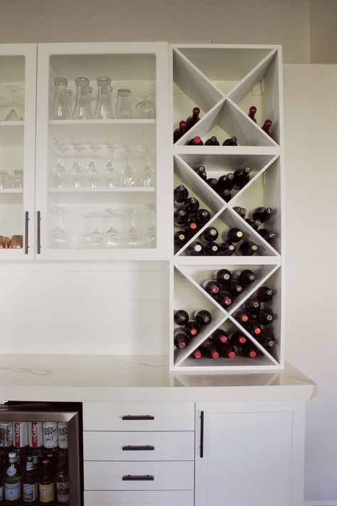 Diy Drinks Station, Ikea Bar Hack Ideas, Ikea Cabinets For Bar, Ikea Built In Bar Hack, Ikea Hack Bar, Ikea Bar Cabinet, Diy Ikea Kitchen, Ikea Wine Rack, Living Room Built In Cabinets