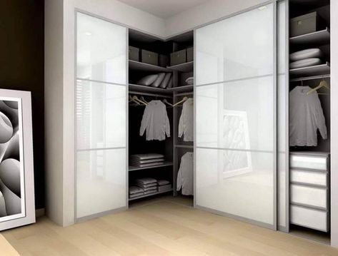 Frosted Glass Closet Doors, Bedroom Closet Doors Sliding, Dressing Angle, Modern Closet Designs, Diy Kast, Modern Closet Doors, Dressing Ikea, Diy Closet Storage, Shelves Closet