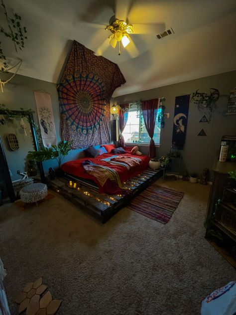 #bohemian #room #redo #boho #decor #decoration #tapestry #plants #cute #grunge #meditate #crysals #panelbed Boho Hippie Living Room, Boho Hippie Room, Hippie Living Room, Living Room Design Boho, Hippie Bedroom Decor, Hippie Room, Hippie Living, Hippie Room Decor, Hippy Room