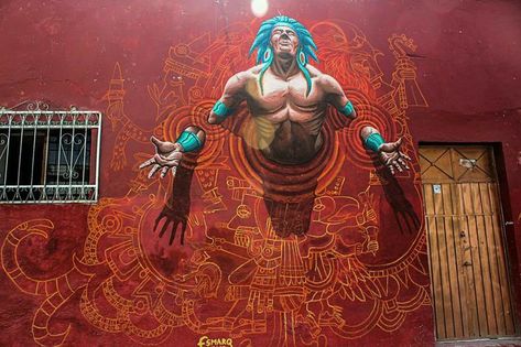 Wall Street Art, Mexican Culture Art, Gym Art, Street Wall Art, Best Street Art, Fantasy Island, Amazing Street Art, 3d Street Art, Aztec Art