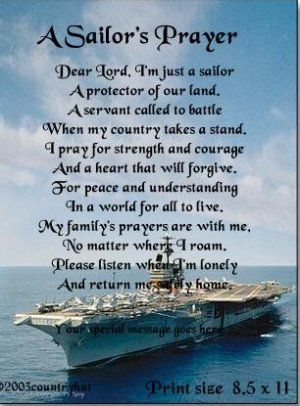 NAVY #1- SAILOR'S PRAYER poem print - no US s/h fee Disney Sayings, Navy Quotes, Navy Cakes, Military Scrapbook, Navy Families, Navy Party, Prayer Poems, Navy Girlfriend, Go Navy