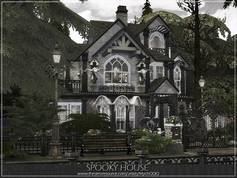 Sims 4 Witch House, Vampire House, Goth Houses, Goth House, The Sims 4 Lots, Sims 4 Lots, Sims 4 House Plans, Sims Inspiration, Dark House