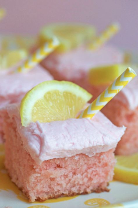 Pink Lemonade Cake Lemonade Cake Recipe, Pink Lemonade Cake, Lemonade Cake, Grandbaby Cakes, Baking Cakes, Beautiful Desserts, A Piece Of Cake, Köstliche Desserts, Piece Of Cake