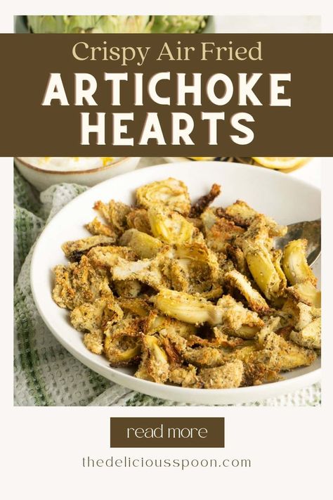 These easy and crispy air fried artichoke hearts are a great side dish or addition to salads. And they are ready in about 15 minutes. Air Fried Artichoke Hearts, Fried Artichoke Hearts Recipes, Air Fryer Artichoke Hearts, Air Fryer Artichoke, Healthy Roast, Fried Artichoke Hearts, Artichoke Heart Recipes, Veggie Spring Rolls, Fried Artichoke