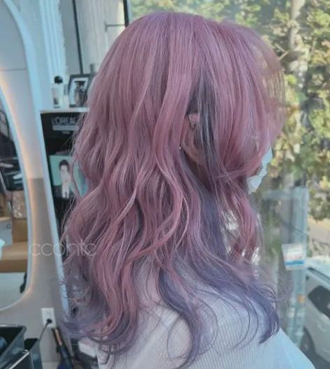 Pastel Pink And Purple Hair, Pink And Purple Hair Ideas, Purple Hair Ideas, Periwinkle Hair, Pink And Purple Hair, Blue And Pink Hair, Pink Purple Hair, Lavender Hair Colors, Light Pink Hair