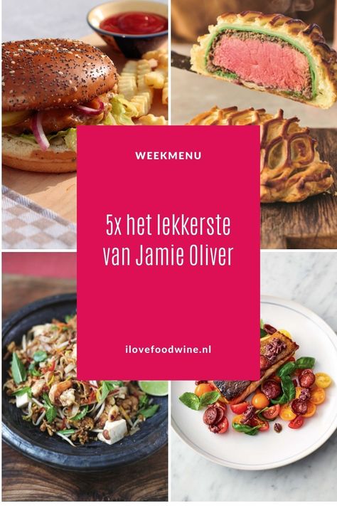 Ook zo’n fan van Jamie Oliver? Met deze 5 van de allerlekkerste Jamie Oliver recepten kom jij gemakkelijk de week door. Alle recepten zijn meerdere malen getest. Voor snel doordeweeks tot feestelijk weekendrecept. Zowel vegetarisch, als vis en vlees. Voor elk wat wils. Recepten nodig? Ga naar de website van I Love Food & Wine. #wijn-spijscombinatie #dagelijksekost #doordeweeks Jamie Oliver, I Love Food, Love Food, Elk, I Love, Meat, Wine, Fan, Van