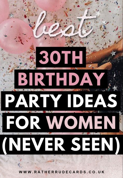 DIY creative 30th birthday party ideas for her 30th Birthday Party Women, Dirty 30 Birthday Party, Birthday Party Women, Birthday Party Ideas For Women, 30th Birthday Party Themes, 30th Birthday Games, Dirty Thirty Birthday, Party Ideas For Women, Women Party Ideas