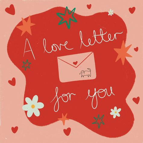 A Love Letter, Love Letter, Illustration Artists, Be My Valentine, Love Letters, A Love, Simple Design, Card Ideas, Hand Lettering