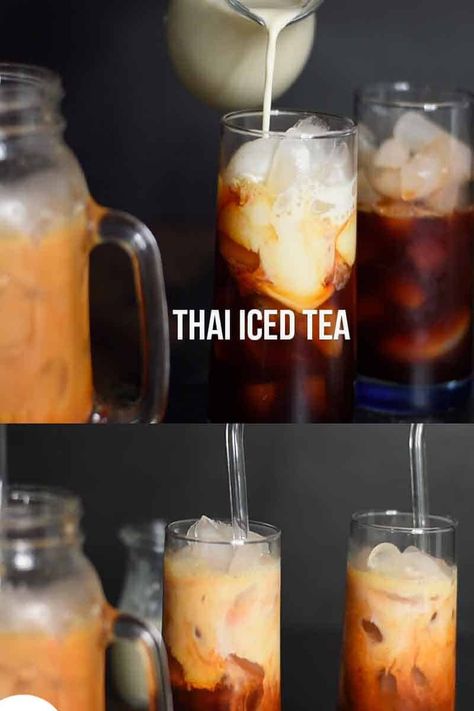 Thai Tea Recipe Easy, Thai Coffee Recipe, Thai Iced Tea Recipe Authentic, Thai Tea Recipe, Thai Iced Tea Recipe, Easy Iced Tea, Thai Tea Recipes, Thai Iced Coffee, Thai Coffee