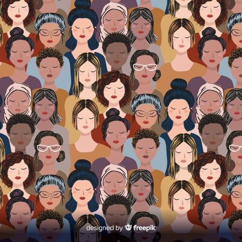 Interracial group of women pattern Free Vector Feminism Art, Group Of Women, International Women’s Day, Woman Illustration, Feminist Art, Woman’s Day, Women In History, Art Abstrait, Diy Wall Art