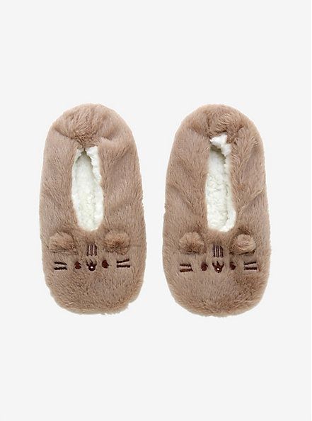 Pusheen Ears Cozy Slippers Logo Harry Potter, Pusheen Merchandise, Animated Cat, Pusheen The Cat, Cat Slippers, Plush Design, Grey House, Cute Slippers, Faux Fur Slippers