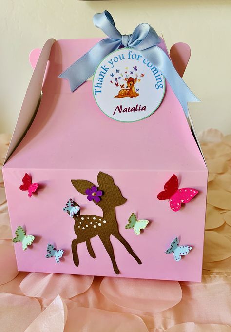 Bambi Party, Enchanted Forest Birthday, Butterfly Garden Party, Butterfly Favors, 1st Birthday Girl Decorations, Fairy Tea Parties, Forest Birthday, Party Boxes