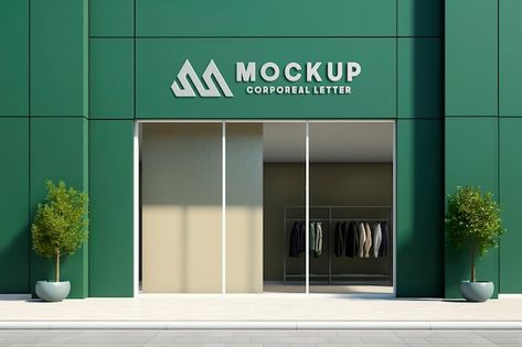 Store exterior logo mockup design | Premium Psd #Freepik #psd #logo-shop #logo #shop #business-logo Logo Mockup Design, Store Mockup, Store Exterior, Logo Psd, Technology Icon, Logo Mockup, Luxury Logo, Card Banner, Presentation Template Free