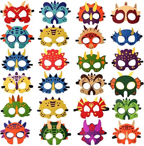 Amazon.com: SSZS 24 Packs Dinosaur Masks Party Supplies Felt and Elastic for Kid Dinosaur Masks Dress-Up Party Favors 24 Masks for Birthday Gifts Party Decorations : Clothing, Shoes & Jewelry Dinosaur Masks, Dino Party Decorations, Felt Dinosaur, Dinosaur Party Decorations, Dinosaur Mask, Masks For Kids, Dinosaur Party Supplies, Dinosaur Party Favors, Party Masks