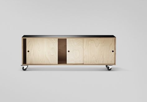 MOVEABLE STORAGE ON WEELS – LLLP by Nicholas Rose.ApS Plywood Furniture, German Design, Tv Console, Linoleum, Product Pictures, Birch Plywood, Design Awards, Credenza, The Light