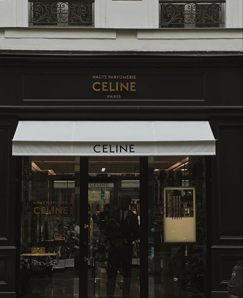 celine • shopping • paris • luxury Celine Store Interior, Celine Logo Aesthetic, Celine Store Aesthetic, Celine Showroom, Celine Black And White Aesthetic, Journal Printouts, Celine Store, Screen Savers Wallpapers Backgrounds, Store Entrance