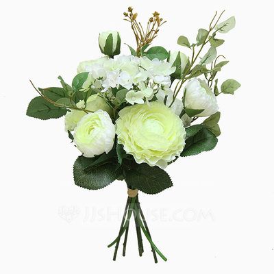 Simple/Classic "Beautiful Flower" Silk Flower Artificial Flowers (131196941) - JJ's House Wedding Peony, Leaves Diy, Ranunculus Bouquet, Peony Roses, Wedding Flowers Roses, Flower Wall Wedding, Ranunculus Flowers, Flower Wall Backdrop, Rose Wedding Bouquet