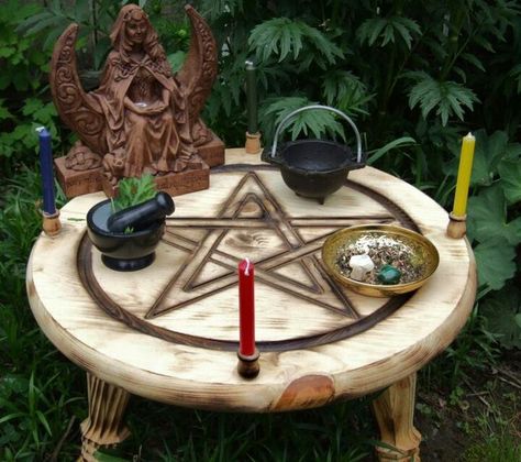 Love this altar! Orishas Yoruba, Altar Ideas, Wiccan Crafts, Pagan Crafts, Witches Altar, Wiccan Altar, Pagan Altar, Altar Table, Pagan Witch