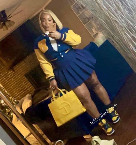 Graduation Party Outfit Black Women, Tennis Skirt Outfit Black Women, Yellow And Blue Outfits, Sgrho Outfits, Skort Outfit Ideas, Skort Outfit, Plus Size Baddie Outfits, Cute Birthday Outfits, Fasion Outfits