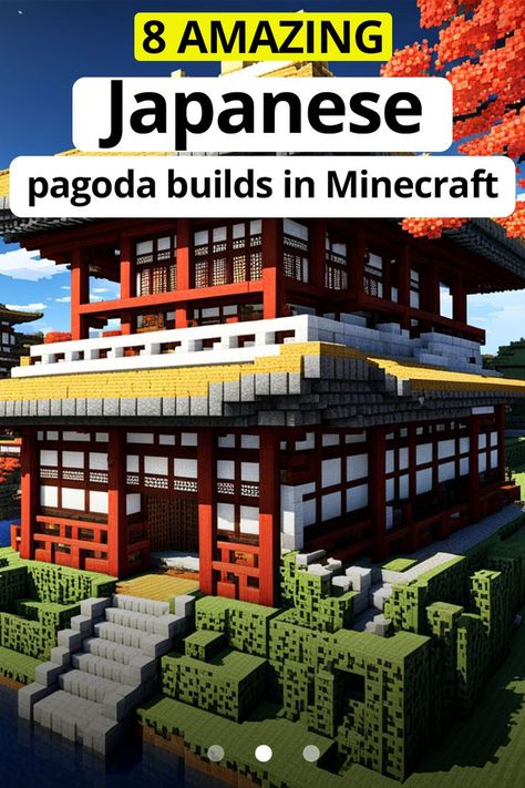 Discover the artistry of Japanese pagodas in Minecraft with these 8 stunning builds. Each pagoda features unique design elements, such as curved roofs, intricate carvings, and vibrant colors, capturing the essence of traditional Japanese architecture. #Minecraft #JapanesePagodas #Artistry #Design Builds In Minecraft, House On Minecraft, Minecraft Japanese House, Minecraft Japanese, Minecraft House Ideas, Traditional Japanese Architecture, Japanese Pagoda, Build A House, Minecraft House