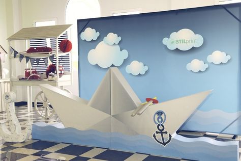 Decor Photobooth, Nautical Party, Paper Boat, Photo Corners, Kids Corner, Display Design, Booth Design, Photo Backdrop, Nautical Theme