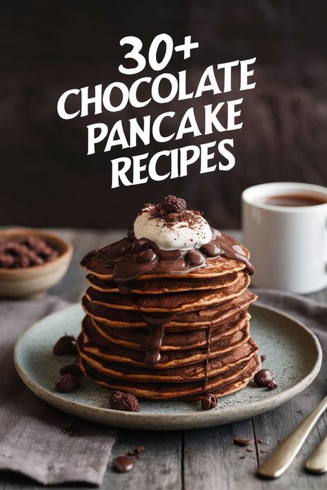 30+ Simple Chocolate Pancake Recipes to Delight Your Taste Buds and Brighten Your Morning!... Whip up fluffy chocolate pancakes that will make your mornings sweeter!... These easy recipes are perfect for breakfast or brunch. Each bite is filled with rich chocolate goodness. Make your family smile with toppings like whipped cream and berries. Perfect for cozy weekends or special occasions. Enjoy a tasty morning treat!... https://ostrali.com/foodr/chocolate-pancake-recipes Chocolate Pancake Recipe, Peanut Butter Pancake Recipe, Double Chocolate Pancakes, Chocolate Pancake, Almond Pancakes, Peanut Butter Pancakes, Coconut Pancakes, Pancake Recipes, Chocolate Pancakes