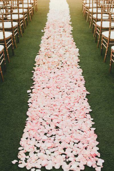 Favorite color palettes for summer weddings: http://www.stylemepretty.com/2014/06/24/our-favorite-color-palettes-for-summer-weddings/ | Photography: http://www.onelove-photo.com/ Rose Petal Aisle, Flower Girl Petals, Pink Wedding Colors, Wedding Ceremony Ideas, Silk Rose Petals, Pink And Gold Wedding, Blush Pink Weddings, Wedding Aisle, Silk Roses