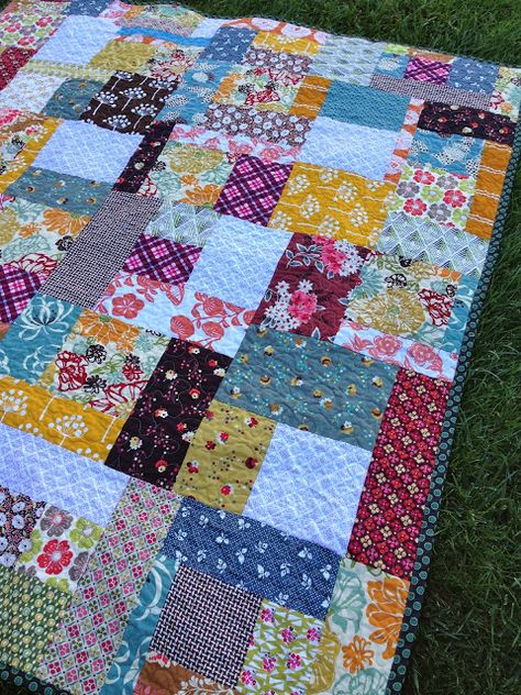 Random Patchwork, A Quilt for All Seasons Random Block Quilt Pattern, Scrappy Rectangles Quilt Pattern, Scrappy Block Quilt Patterns, All People Quilt Free Pattern Projects, Large Patchwork Quilt, Random Quilt Pattern, Random Patchwork Quilt, Easy Scrappy Quilts, Patch Work Quilt Pattern